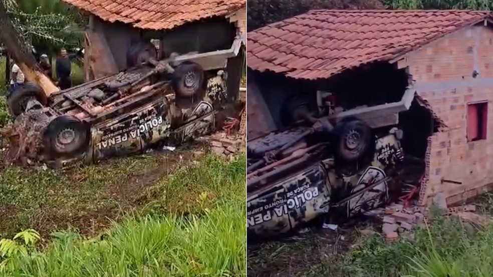 Viatura da Polícia Penal capota e deixa feridos na MA-106, em Bequimão