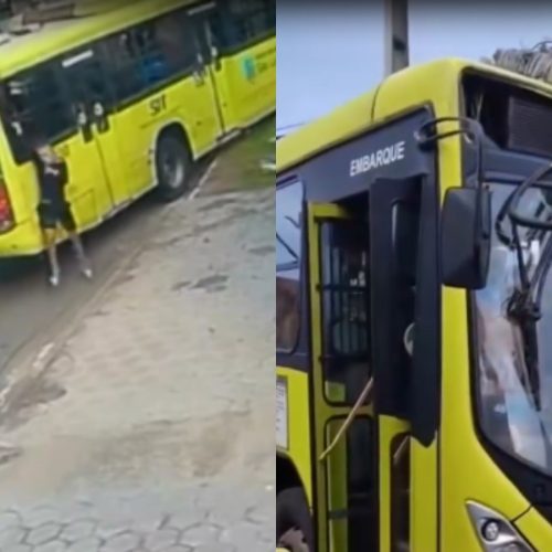 Criminosos assaltam ônibus, atacam motorista com faca e coletivo colide contra poste em São Luís