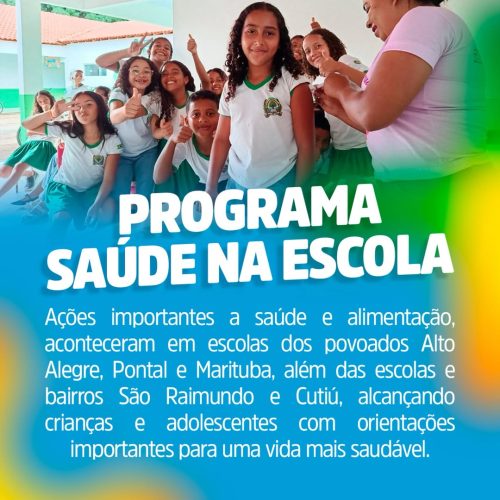 MAIS SAÚDE, MAIS FUTURO:Programa leva atendimento e orientação a estudantes de Senador Alexandre Costa.