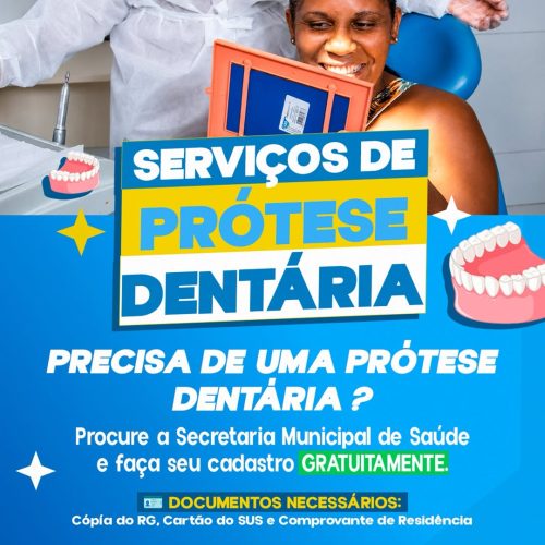 🦷 SORRISO NOVO:Cadastro para prótese dentária gratuita é aberto.