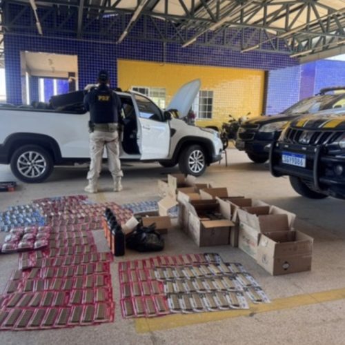 Operação da PRF apreende quase 7 mil munições escondidas em caminhonete na BR-226