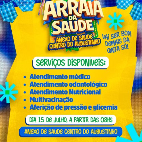 ARRAIÁ DA SAÚDE: Senador Alexandre Costa promove mutirão de atendimentos nesta quarta-feira (15)