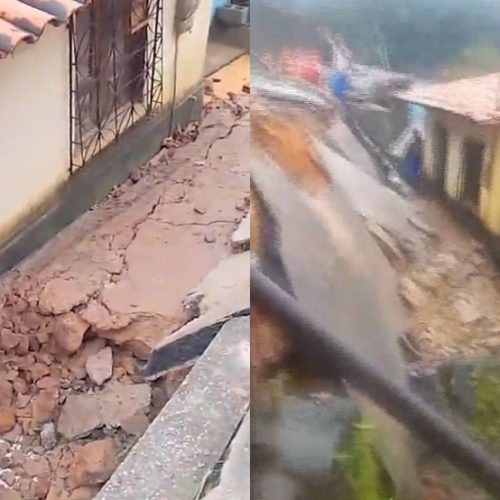 Rua cede após forte chuva e deixa moradores em alerta na região do Itaqui-Bacanga, em São Luís