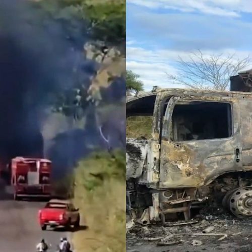 Incêndio destrói caminhão de carga na entrada de Davinópolis, no Maranhão