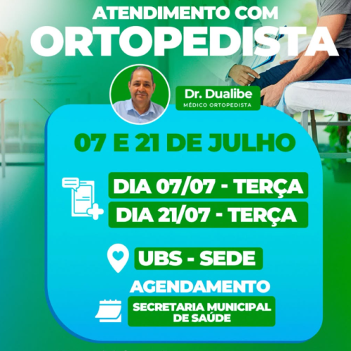 Prefeitura divulga calendário de atendimento com ortopedista em Senador Alexandre Costa.